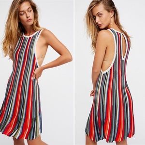 Free People Striped Midi Dress in Red, Blue, Green, Black, White